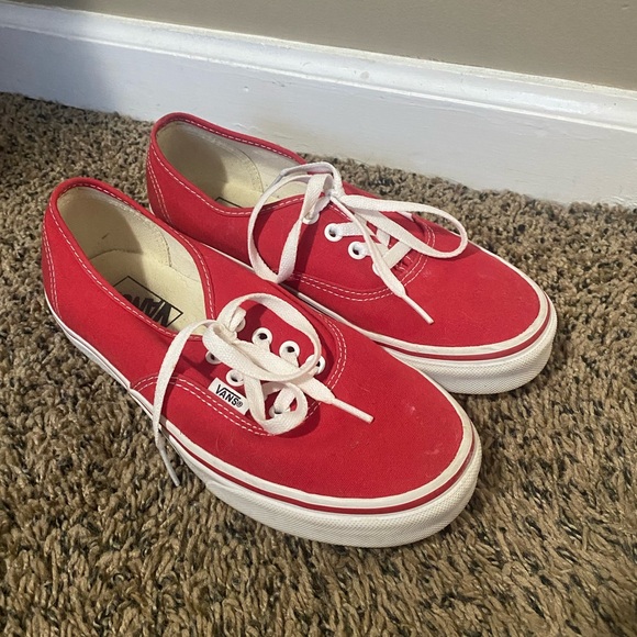 Red Authentic Vans - Picture 1 of 4